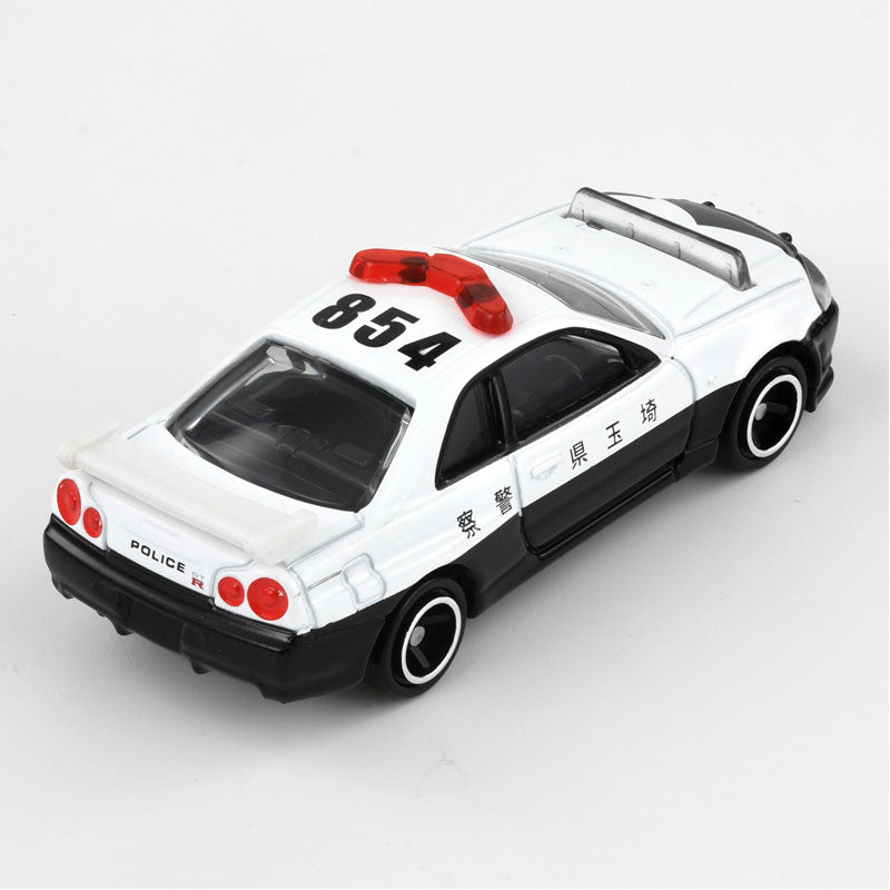 Tomica (Regular) No. 001 Nissan Slyline GT-R (BNR34) Police Car - 1:62 Scale Diecast Vehicle