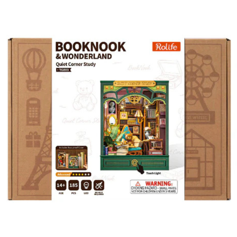 Robotime DIY Bookends Kit Quiet Corner Study