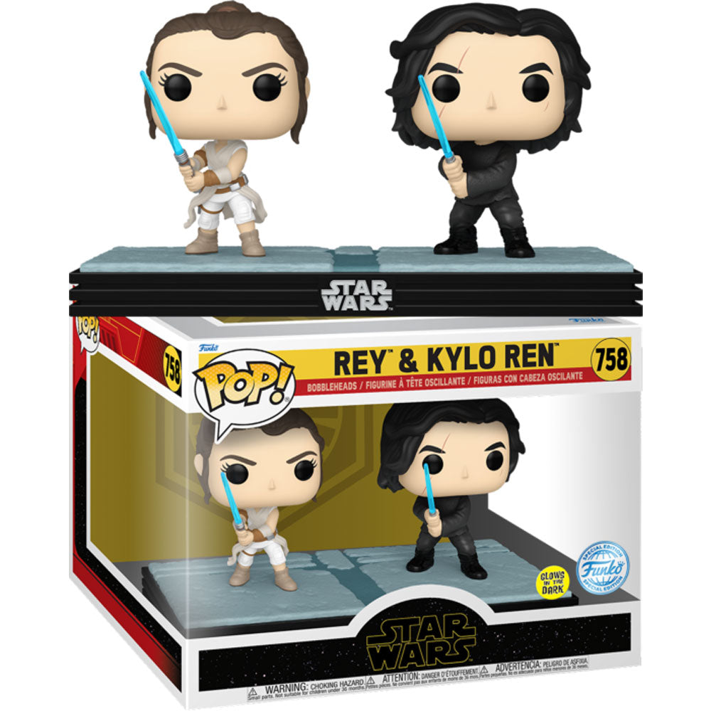 Star Wars - Rey & Kylo Ren Glow In The Dark US Exclusive Pop! Vinyl Moment