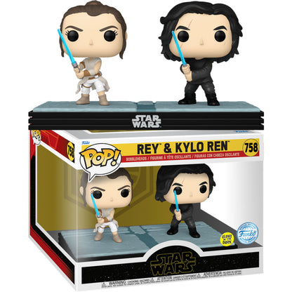 Star Wars - Rey & Kylo Ren Glow In The Dark US Exclusive Pop! Vinyl Moment