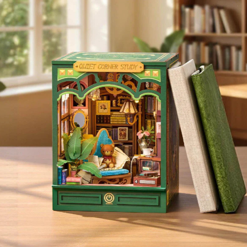 Robotime DIY Bookends Kit Quiet Corner Study