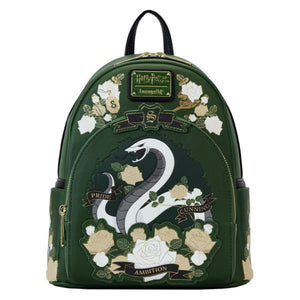 Loungefly - Harry Potter - Slytherin House Floral Tattoo Mini Backpack