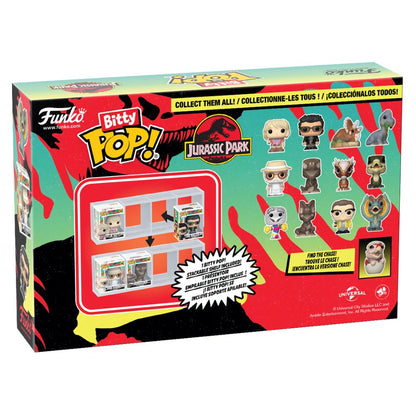 Jurassic Park - Ellie Sattler, Ian Malcolm, Triceratops & Brachiosaurus Bitty Pop! Vinyl 4 Pack