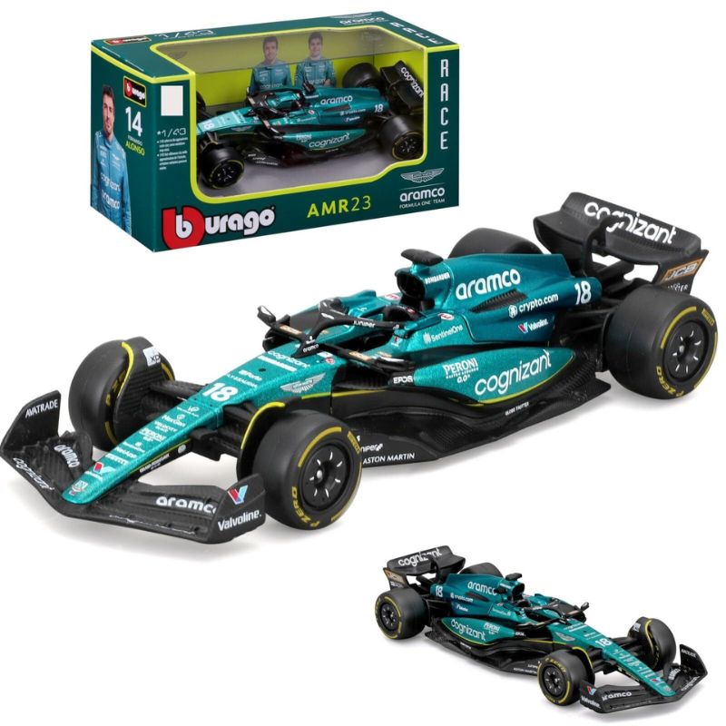 Bburago - 2023 Formula Racing 1:43 F1 Aston Martin AMR23 #18 Stroll WB