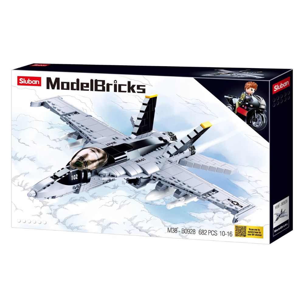 Model Bricks F/A 18E Super Bumblebee 682 Pieces C12