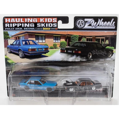 Oz Wheels 1:64 Ford XD Falcon FSD R1 Twin Sets Hauling Kids & Ripping Skids