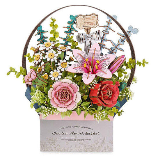 Robotime Wood Bloom Flower Basket