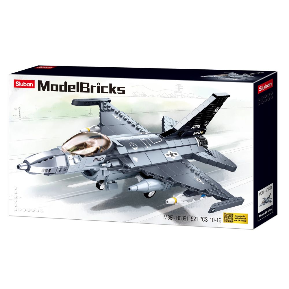 Model Bricks F-16C Falcon Figher 521 Pieces C12