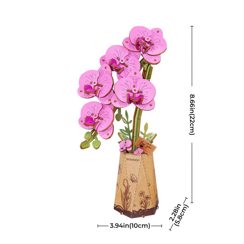 Robotime Wood Bloom Purple Moth Orchid