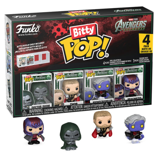 Avengers: Doomsday - Doctor Doom, Thor, Nightcrawler & Magneto Bitty Pop! Vinyl 4 Pack