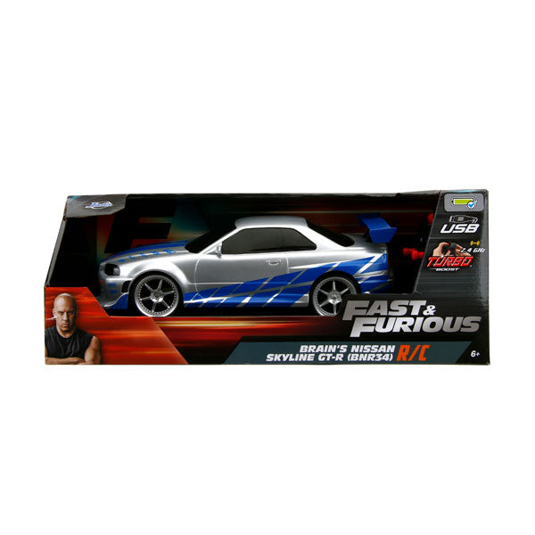 Fast Furious 2002 Nissan Skyline GT R BNR34 Silver Blue 1 16 Remote Control Car Gametraders Rouse Hill