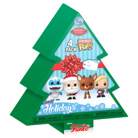 Image of Rudolph - Tree Holiday US Exclusive Pocket Pop! 4-Pack Box Set