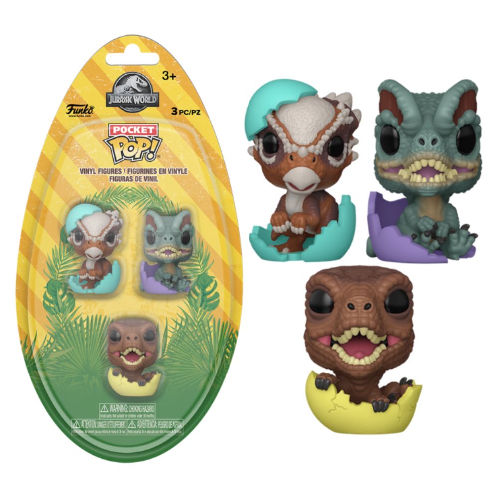 Jurassic Park - Hatching Pocket Pop! Vinyl 3 Pack