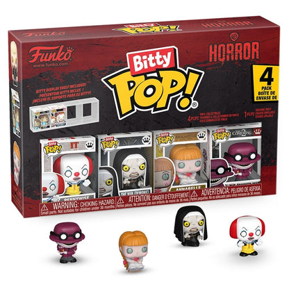 Warner Bros. Horror - Penywise, The Nun, Annabelle & The Crooked Man Bitty Pop! Vinyl 4 Pack