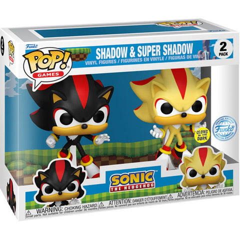 Image of Sonic - Shadow & Super Shadow US Exclusive Glow Pop! Vinyl 2-Pack