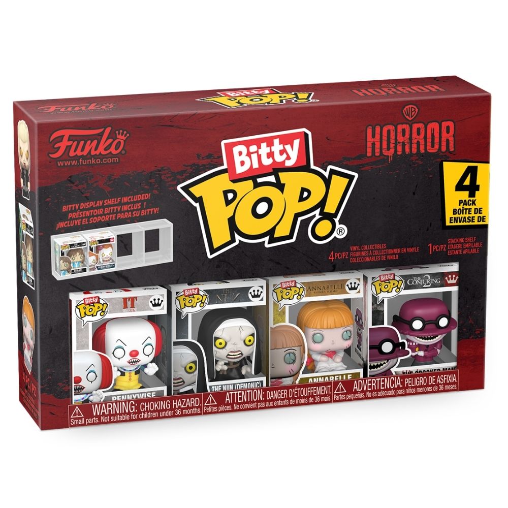 Warner Bros. Horror - Penywise, The Nun, Annabelle & The Crooked Man Bitty Pop! Vinyl 4 Pack