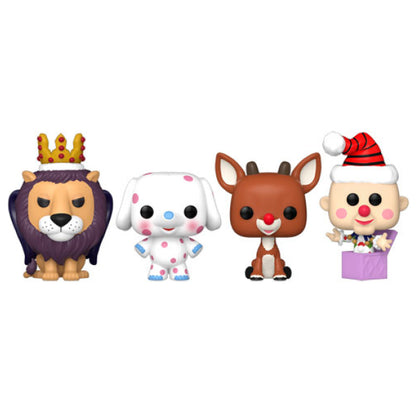 Rudolph the Red-Nosed Reindeer (1964) - Christmas Tree Holiday Box Pocket Pop! Vinyl 4 Pack
