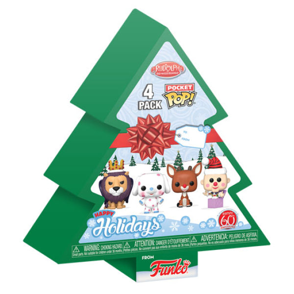 Rudolph the Red-Nosed Reindeer (1964) - Christmas Tree Holiday Box Pocket Pop! Vinyl 4 Pack