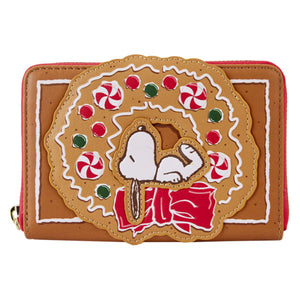 Loungefly - Peanuts - Snoopy Gingerbread Wreath Scented Zip Around Wallet