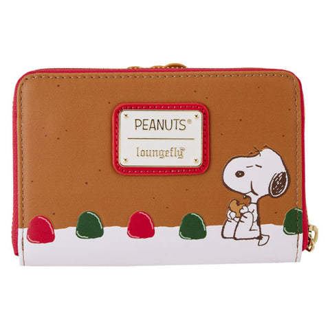 Image of Loungefly - Peanuts - Snoopy Gingerbread Wreath Scented Zip Around Wallet