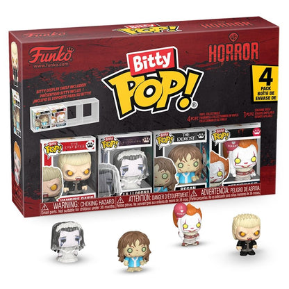 Warner Bros. Horror - Vampire David, La Llorona, Regan & Pennywise Bitty Pop! Vinyl 4 Pack