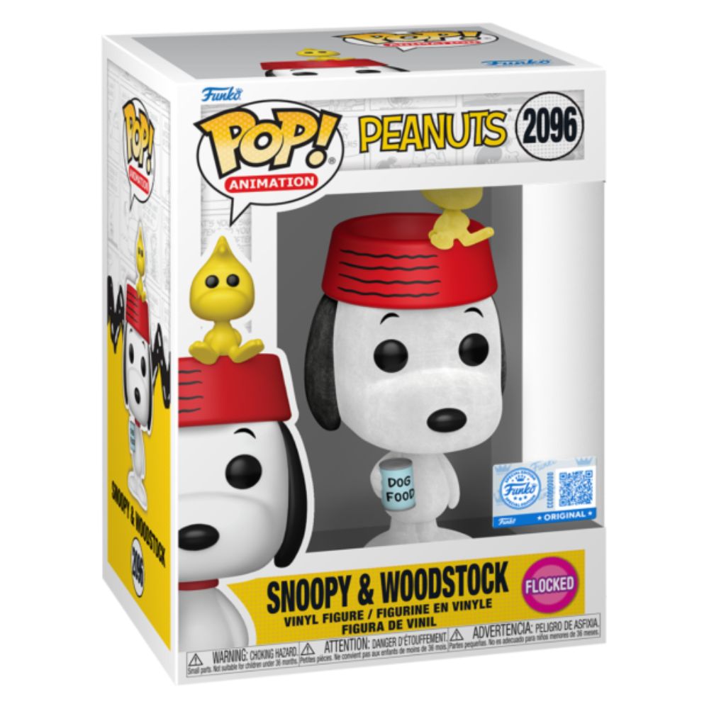 Peanuts - Snoopy with Woodstock Flocked Pop! Vinyl