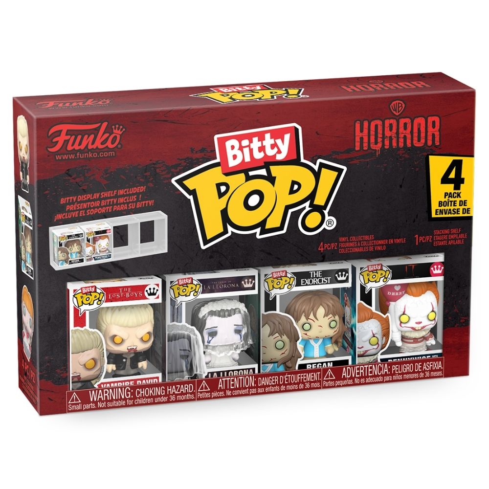 Warner Bros. Horror - Vampire David, La Llorona, Regan & Pennywise Bitty Pop! Vinyl 4 Pack