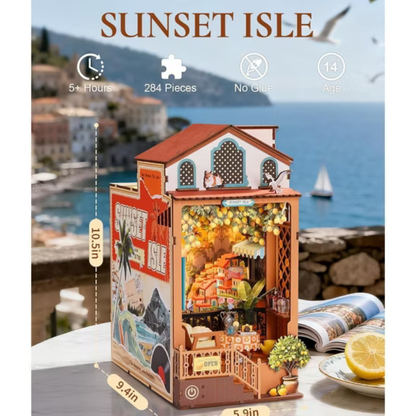 Robotime Diy Bookends Kit Sunset Isle