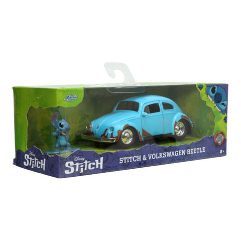 Lilo & Stitch - Volkswagen Beetle (Blue) 1:32 Scale with Stitch Metal Figure
