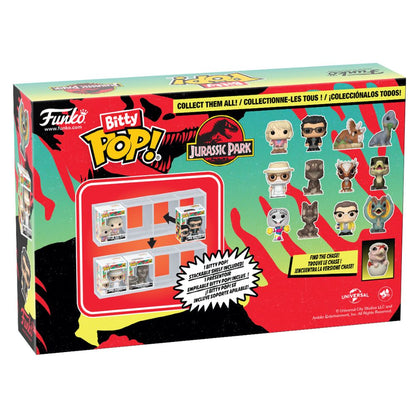 Jurassic Park - Mr DNA, Dilophosaurus Fossil, Dennis Nedry & Dilophosaurus Bitty Pop! Vinyl 4 Pack