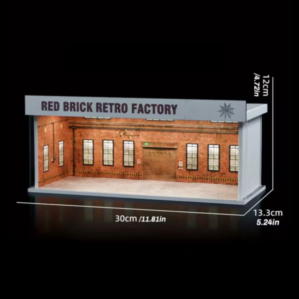 1:64 Diorama - Red Brick Retro Factory Miniature Scene
