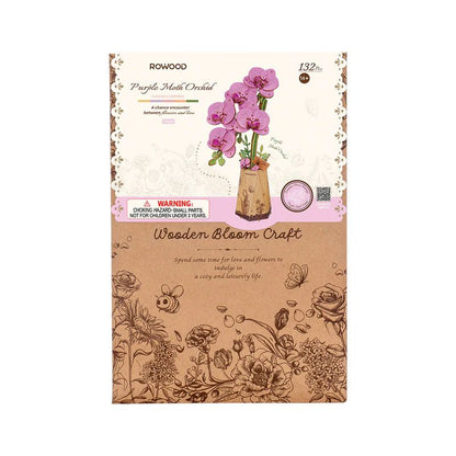 Robotime Wood Bloom Purple Moth Orchid