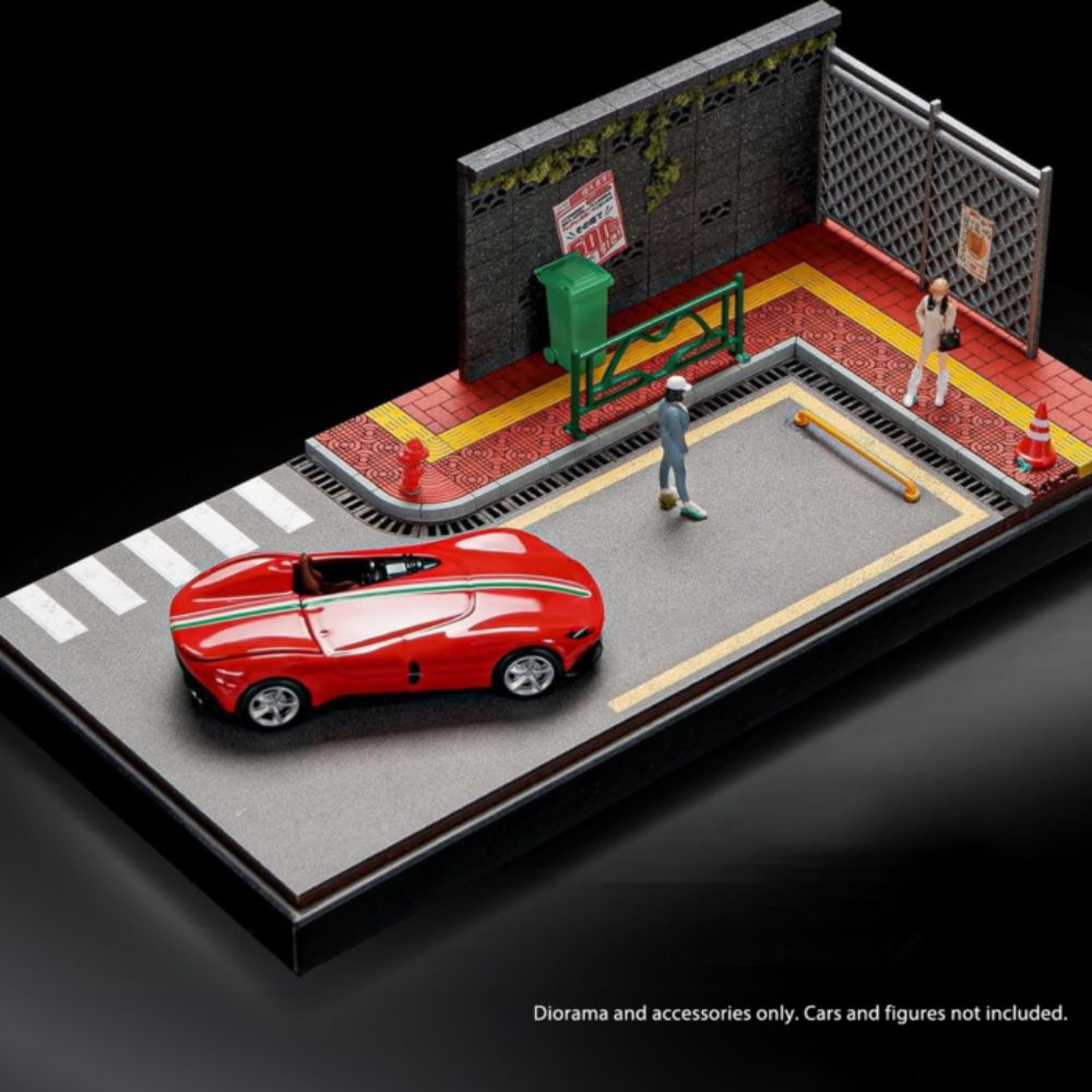 1:64 Diorama - Street View Pedestrian Parking Space Miniature Scene