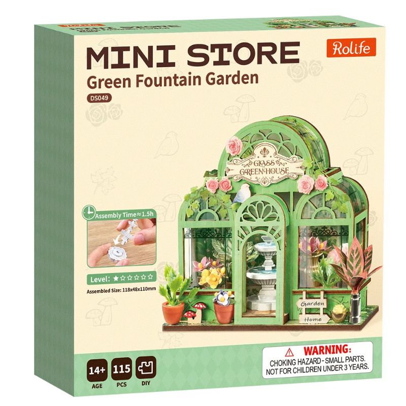 Robotime - Diy Mini Store Green Fountain Garden