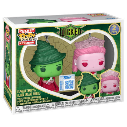 Wicked (2024) - Elphaba Thropp & Glinda Upland (Ombre) Pocket Pop! Keychain 2 Pack