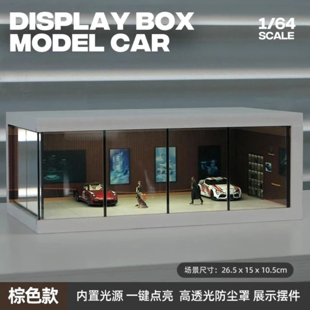1:64 Diorama – Chevrolet Board with Light Box Single Parking Space – Brown A