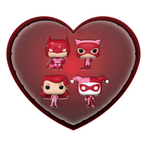 Image of DC Comics: Valentines 2024 - Pink US Exclusive Pocket Pop! 4-Pack Heart Box