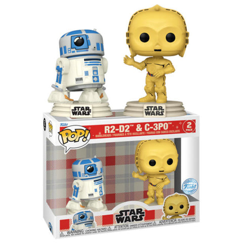 Image of Star Wars: D100 - R2-D2 & C-3PO Retro Reimagined US Exclusive Pop! 2-Pack