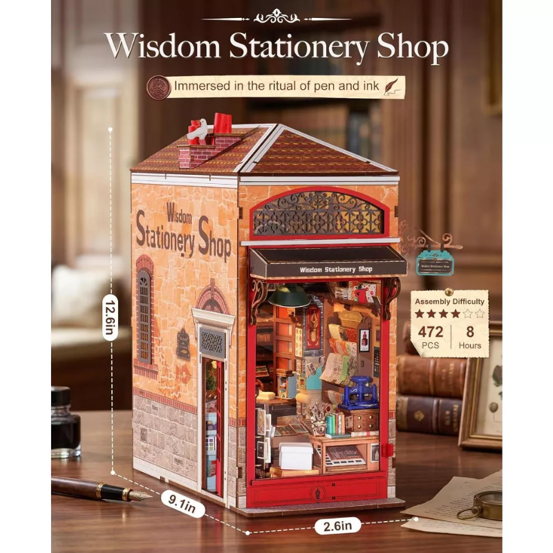 Robotime DIY Bookends Kit Wisdom Stationery Shop