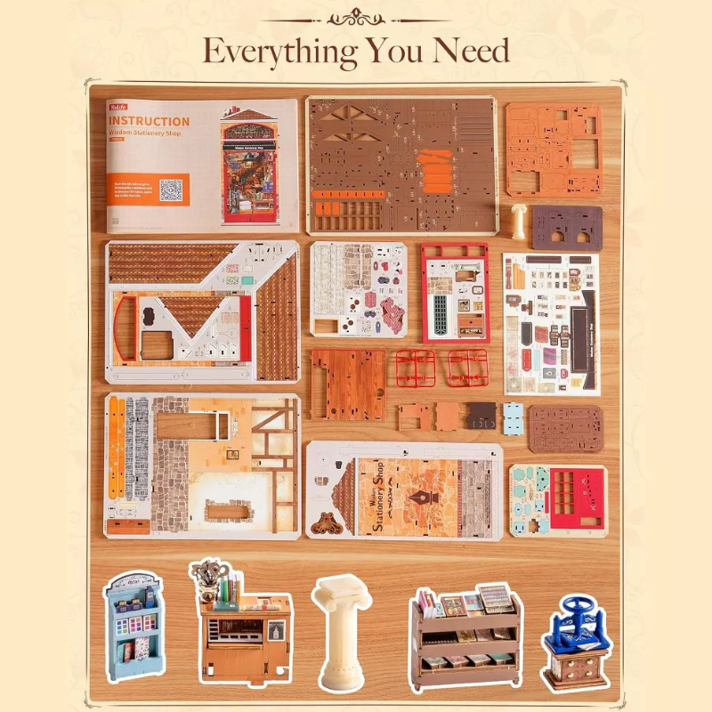 Robotime DIY Bookends Kit Wisdom Stationery Shop