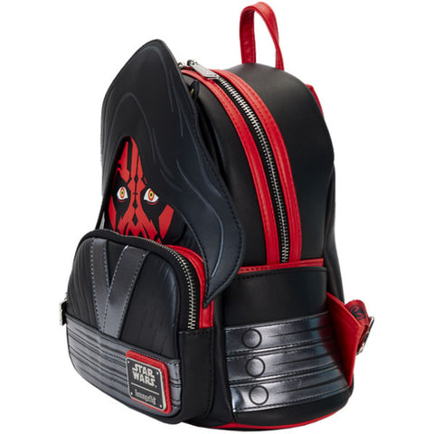Image of Loungefly - Star Wars - The Phantom Menace 25th Anniversary Darth Maul with Hood Cosplay Glow in the Dark Mini Backpack