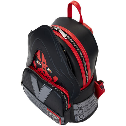 Image of Loungefly - Star Wars - The Phantom Menace 25th Anniversary Darth Maul with Hood Cosplay Glow in the Dark Mini Backpack