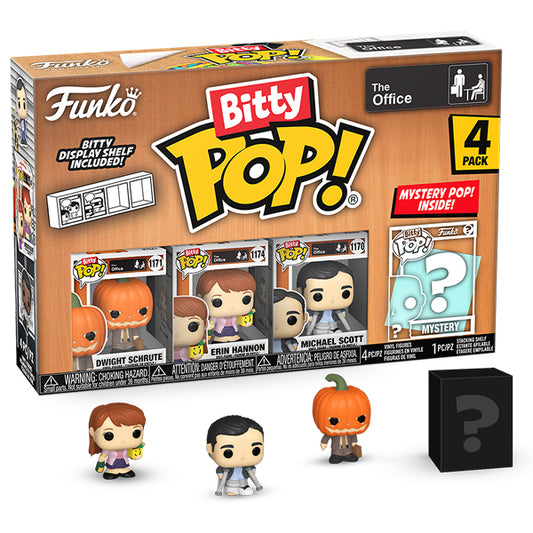 The Office - Dwight (Pumpkinhead), Erin, Michael & Mystery Bitty Pop! Vinyl Figure 4 Pack