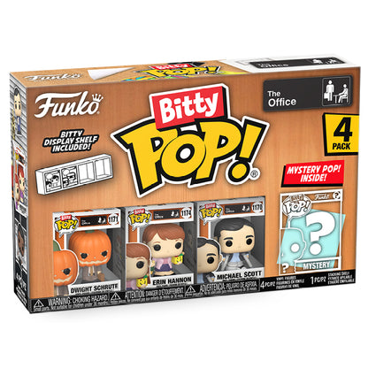 The Office - Dwight (Pumpkinhead), Erin, Michael & Mystery Bitty Pop! Vinyl Figure 4 Pack