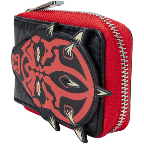 Image of Loungefly - Star Wars - The Phantom Menace 25th Anniversary Darth Maul Glow in the Dark Accordion Wallet
