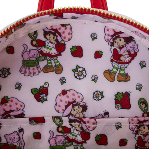 Image of Loungefly - Strawberry Shortcake - 45th Anniversary Denim Pocket Scented Mini Backpack