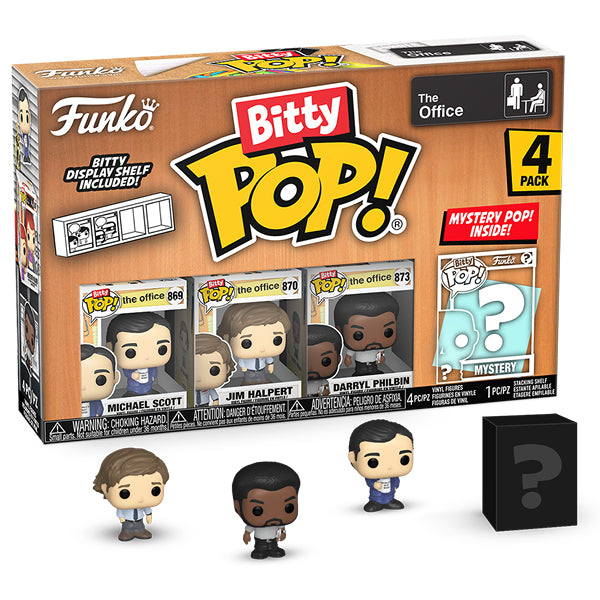 The Office - Michael, Jim, Darryl & Mystery Bitty Pop! Vinyl 4 Pack