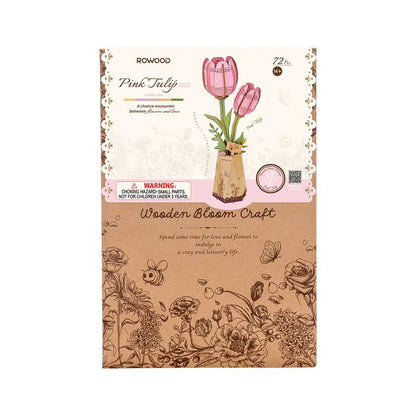 Robotime Wood Bloom Pink Tulip