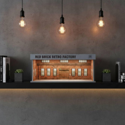 1:64 Diorama - Red Brick Retro Factory Miniature Scene