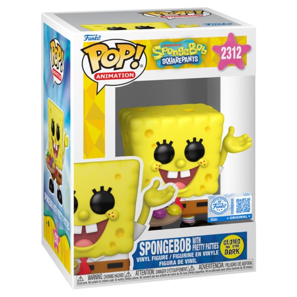 SpongeBob SquarePants - SpongeBob with Pretty Patties Glow in the Dark US Exclusive Pop! Vinyl